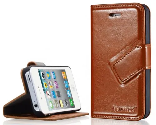 Blumax PU Wallet Bookstyle Case iPhone 4 4S Brown