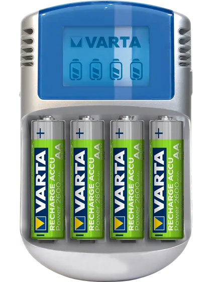 Зарядно за батерии Varta с LCD дисплей и 4 батерии АА 2600 mAh