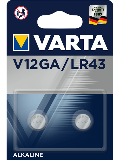 Алкални батерии LR43 Varta V12GA - AG12 - 1.5V