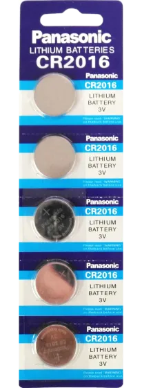 Литиеви батерии CR2016 Panasonic CR2016 - 3V - 5 батерии