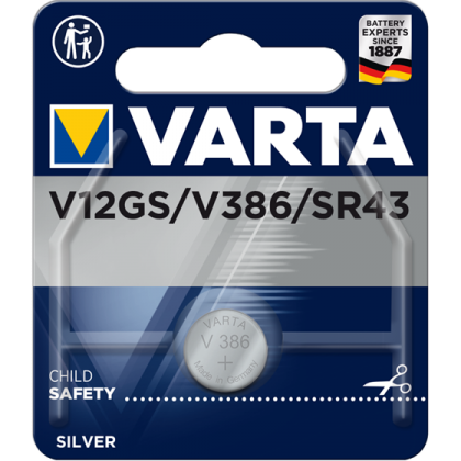 Батерия за часовник 386 Varta V12GS V386 SR43 - 1.55V