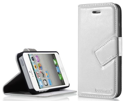 Blumax PU Wallet Bookstyle Case iPhone 5 White