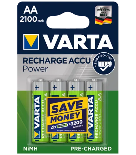 Акумулаторни батерии АА Varta Ready2Use AA - 2100 mAh - BL4