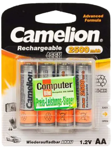 Акумулаторни батерии АА Camelion Rechargeable AA - 2500 mAh - BL4