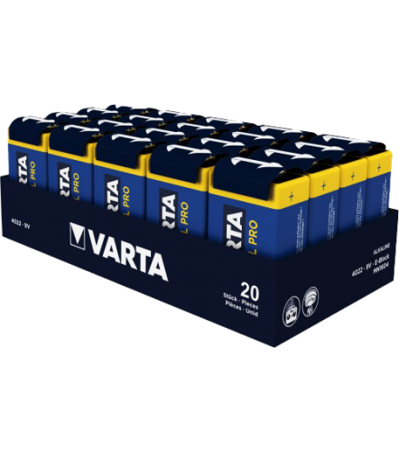 Алкални батерии 9V Varta Industrial 9V - 20 броя