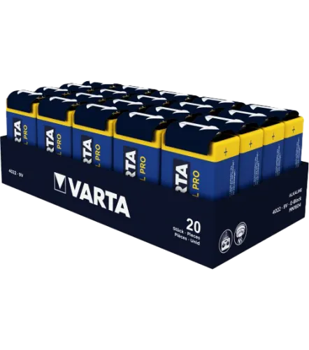 Алкални батерии 9V Varta Industrial 9V - 20 броя