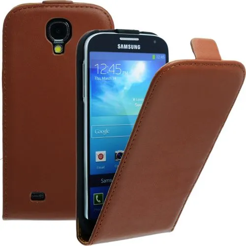 FLIP калъф за Samsung Galaxy S4 i9500 Естествена кожа Brown