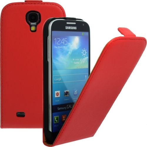 FLIP калъф за Samsung Galaxy S4 i9500 Естествена кожа Red