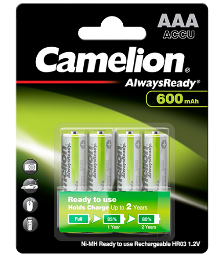 Акумулаторни батерии ААА Camelion Always Ready AAA - 600 mAh