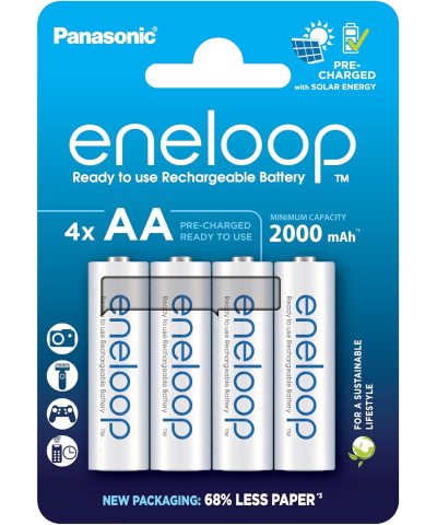 4 Акумулаторни батерии Panasonic Eneloop AA 1900 mAh - 1.2V