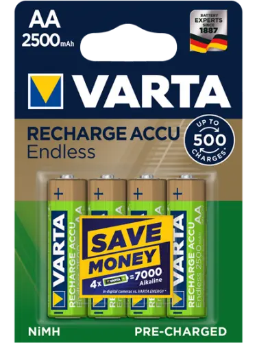 Акумулаторни батерии АА Varta Endless AA - 2500 mAh