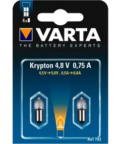 2 Криптонови крушки за фенер Varta V792 4.8V 0.75A