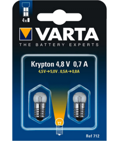 2 Криптонови крушки за фенер Varta V712 4.8V - резба