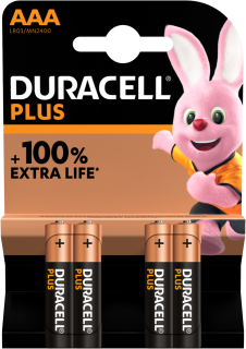 Алкални батерии ААА Duracell Plus Power MX2400 AAA - 4 броя