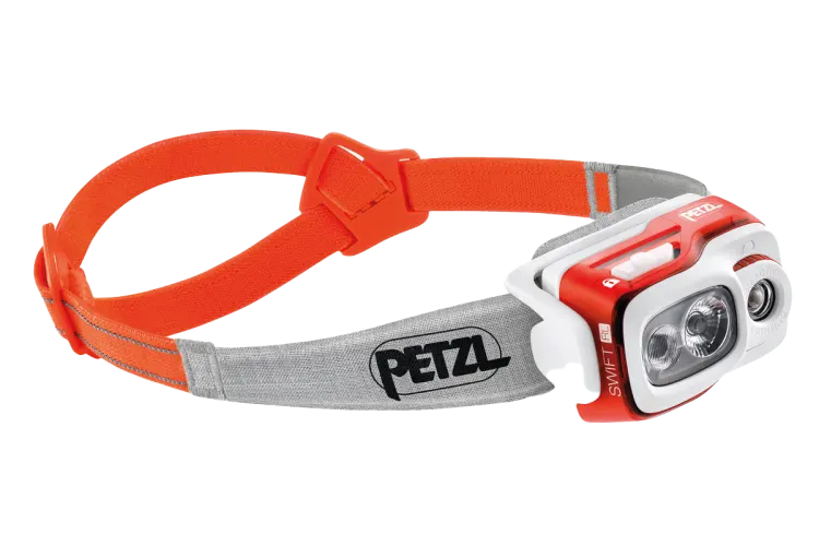 Акумулаторен фенер за глава PETZL SWIFT® RL 900 lm - Оранжев