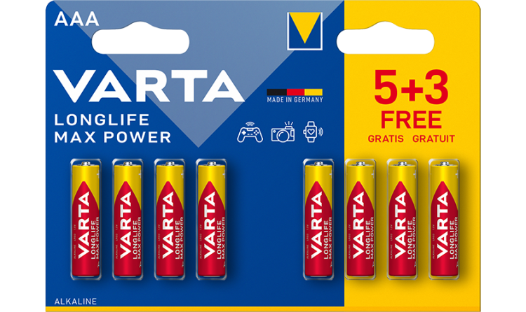 Алкални батерии ААА Longlife Max Power - Varta AAA LR06 - 1.5V