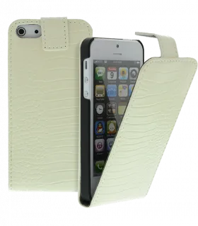 Калъф за телефон iPhone 5 croco beige