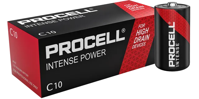 Алкални батерии LR14 C Duracell Procell Intense MN1400 10-Pack