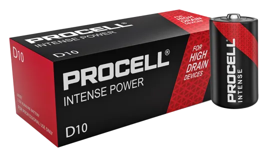 Алкални батерии LR20 D Duracell Procell Intense MN1300 10-Pack