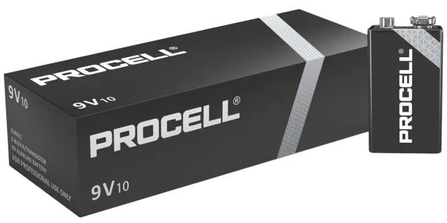 Алкални батерии 9V Duracell Procell MN1604 - 10 броя