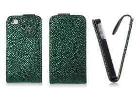 FLIP калъф за iPhone 4G 4S Strassdekor Green