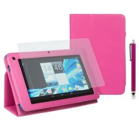 Kожен кейс за таблет Acer B1-710/A71 7" Stylus - Pink