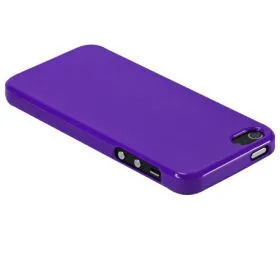 Silicon Case for iPhone 5 Purple+Display Protection