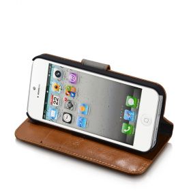 Blumax PU Wallet Bookstyle Case iPhone 5 Brown