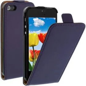 FLIP калъф за iPhone 5 Естествена кожа Purple