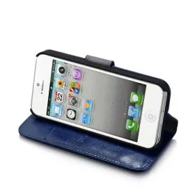 Blumax PU Wallet Bookstyle Case iPhone 5 Blue