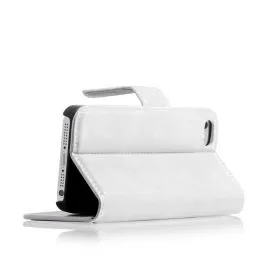 Blumax PU Wallet Bookstyle Case iPhone 5 White