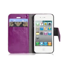 Blumax PU Wallet Bookstyle Case iPhone 4 4S Purple