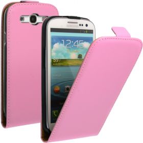 FLIP калъф за Samsung Galaxy S3 i9300 Естествена кожа Pink