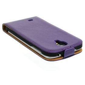 FLIP калъф за Samsung Galaxy S4 i9500 Естествена кожа Purple