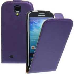 FLIP калъф за Samsung Galaxy S4 i9500 Естествена кожа Purple