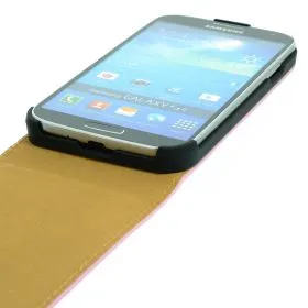 FLIP калъф за Samsung Galaxy S4 i9500 Естествена кожа Pink