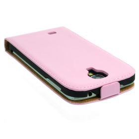 FLIP калъф за Samsung Galaxy S4 i9500 Естествена кожа Pink