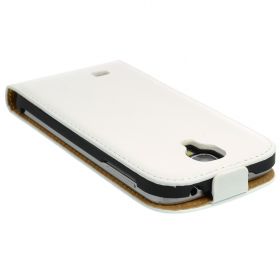 FLIP калъф за Samsung Galaxy S4 i9500 Естествена кожа White