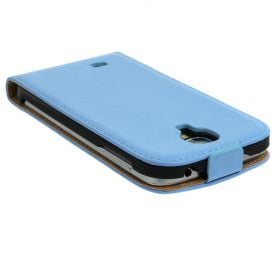 FLIP калъф за Samsung Galaxy S4 i9500 Естествена кожа Blue