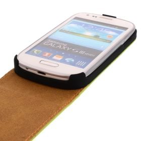 FLIP калъф за Samsung Galaxy S3 mini Естествена кожа Green