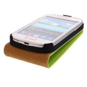 FLIP калъф за Samsung Galaxy S3 mini Естествена кожа Green