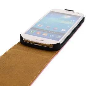 FLIP калъф за Samsung Galaxy S4 mini Естествена кожа Pink