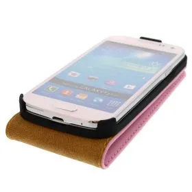 FLIP калъф за Samsung Galaxy S4 mini Естествена кожа Pink