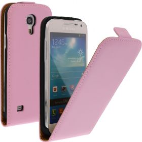 FLIP калъф за Samsung Galaxy S4 mini Естествена кожа Pink