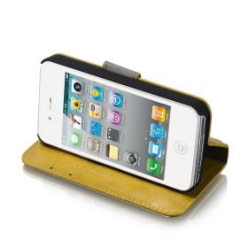 Blumax PU Wallet Bookstyle Case iPhone 4 4S Yellow