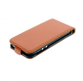 FLIP калъф за iPhone 5 Естествена кожа Orange