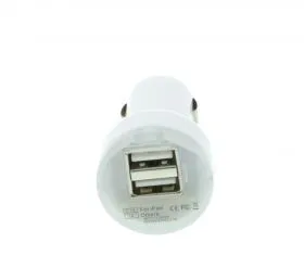 USB адаптор за кола - бял без кабел 5V 2,1A