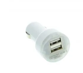 USB адаптор за кола - бял без кабел 5V 2,1A