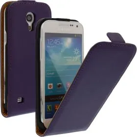 FLIP калъф за Samsung Galaxy S4 mini Естествена кожа Purple
