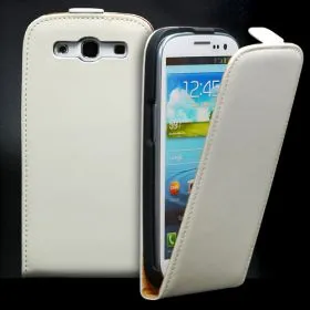 FLIP калъф за Samsung Galaxy S3 i9300 Естествена кожа White